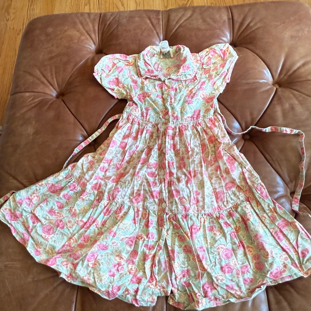 Floral Dress with Pink and Green Pattern
